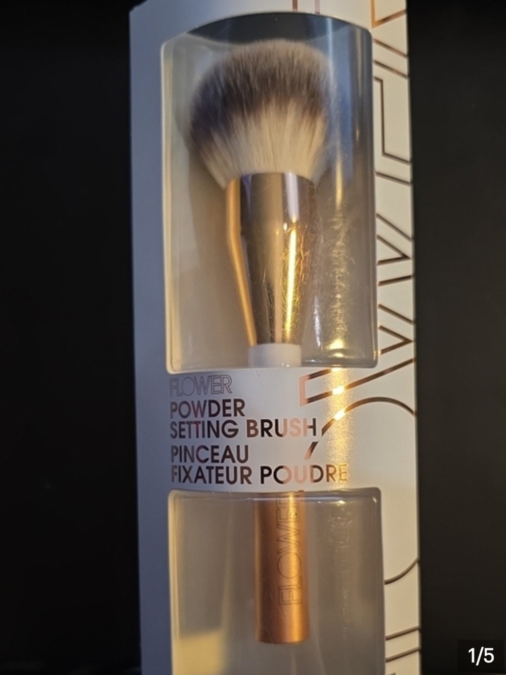 Flower Gold Powder Setting Brush - Soft Synthetic Bristles